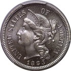 1883 Nickel Three Cent   Pcgs Pr-66