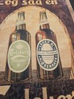 Antique Carlsberg Beer Danish Denmark Poster Sign Advertisement