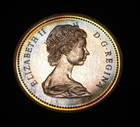 1971 Canada  1 British Columbia Silver Dollar Rainbow Toning