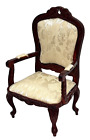 Vintage 1 12 Wooden Upholstered Chair Dollhouse Miniature Furniture
