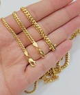 Solid 18k Gold Chain Necklace Miami Cuban Link 2 5mm-4mm 18 -26 Inch Real 18kt