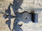 Museum Quality  Early American Pa Dutch Highly Decorative Wrought Iron Hinge
