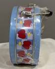 Vtg Disney Winnie The Pooh Round Lunch Box Metal 3d Carrying Case Embossed Tin