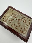 Vintage Chinese Wooden Trinket Box With Jade Inlay Has Issues