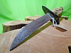 Unique Hunting Knife   4 5   Handcarved Antler Handle  Silver Guard  Likely Wwii