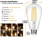 12-pack Vintage 7w St58 Led Edison Light Bulbs 60w Equivalent  850lumens  3000k