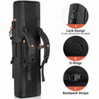 Tactical Double Rifle Bag Gun Range Padded Soft Carbine Backpack Carry Case Blak