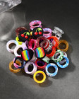 20pcs Silicone Tunnels Random Colors Silicone Gauges Double Flared Ear Tunnels F