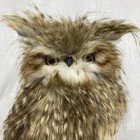 15  Feathered Owl Figure Brown Speckle Soft Lifelike Realistic Detailed Standing
