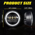 Pair 4 5  Inch Led Spot Passing Lamp Halo Fog Lights For Harley Motorcycle 4 1 2
