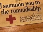 1918 Wwi Red Cross Print Poster -  i Summon You To Comradeship  Woodrow Wilson