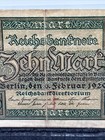 Germany 1920 10 Mark Banknote Berlin Reichsbank German Empire Currency