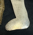 19c  Antique Hand Hammered Fine Silver Ex-voto Offerings Votive Legs Milagro