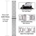 18 20 22mm Metal Watch Band Strap Replacement  Stainless Steel Wrist Bracelet