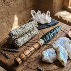 10  Green Obsidian Arrowhead Knife Handmade Wooden Handle Ritual Dagger Gift New