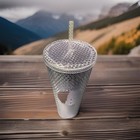 Starbucks Studded Tumbler Silver Platinum Cold Cup 2019 Holiday 24 Oz Siren