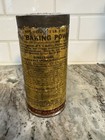 Antique K C Baking Powder Tin Can With Lid     Jaques Mfg  Chicago     Early 1900s