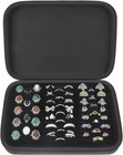 42 Slots Jewelry Ring Display Organizer Tray Holder Earrings Storage Box Case