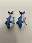 Set Of 2 Porcelain Ceramic Chostick Rests Blue   White Tuna Fish 2 5  Btb Japan