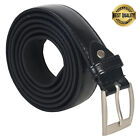 Leatherboss Genuine Leather Men Big And Tall Dress Belt Set Of 2  black   Brown 