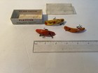 Lot Of 3 Vintage Helin Flatfish Lures W  Box  Assorted Oranges  F-6  