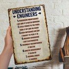 Funny Engineer Tin Metal Signs Home D  cor 8x12  Retro Humor Garage   Workshop De