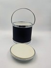 Vintage Mid Century Ice Bucket Faux Leather Equestrian Theme Horse Barware Mcm