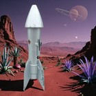 Astro Manufacturing Guided Missile Mechanical Rocket Ship Bank 1957 Vtg