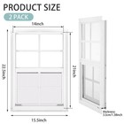 Tandefio 2 Pack 14x21 White Sliding Glass Shed Window With Tempered Glass Screen