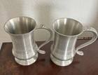 English Pewter Period Cast Tankard Mug Stein  Set Of 2 