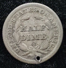 1852 O Seated Liberty Half Dime 5c Holed   Nice Old Us Type Coin   See Pics