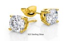 3pc Set 925 Sterling Silver Round 6mm Stud Earrings For Women Girls