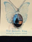 Vintage Original Packaging Double Sided Butterfly Wing Pendant