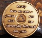 Alcoholics Anonymous Aa Founders 29 Year Bronze Medallion Coin Chip Token Sober