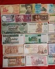     Mixed Lot 20 Different World Paper Money Banknotes  Foreign  Unc Free Shippin