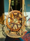 Wonderful Large 36   Anchor Brass Wooden Wheel Captain Boat Gaston Turcotte Pira