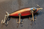 Creek Chub Injured Minnow Vintage Wooden Fishing Lure 3 75  Glass Eyes