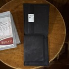 Rolfs Men s Bifold Folding Wallet Black Solid Pattern Logo Accent Flipfold