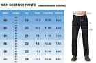 Mens Denim Ripped Skinny Fit Slim Stretch Biker Pants Destroyed Jeans