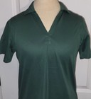 Harriton Dark Green Womens Performance Golf Collared Polo Shirt Size S Small New
