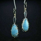 Fashion 925 Silver Dangle Drop Earrings Hook Women Turquoise Jewelry Ear Gifts