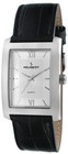 Men s Classic Dress Watch  Rectangular Roman Numerals  Leather Strap  Elegant St