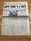 September 1   2  1945 V-j Day World War 2 Wwii Newspapers Japs Sign Surrender