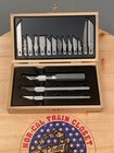 X-acto  5083 Standard Knife Set With Original 3 Handles 17 Bladesin Wooden Chest