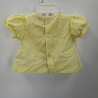 Vintage Baby Girl Floral Embroidered Dress 0-3 Months Yellow Cottagecore Retro