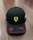 Ferrari F1 Black Cap Scuderia Leclerc Miami Gp Adjustable Hat Nwt
