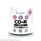 100 Smartbuy Cd-r 52x 700mb 80min White Top Blank Media Recording Disc