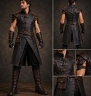 Men Leather Vest Steampunk Duster Coat Medieval Warrior Costume Cosplay Armor
