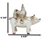 Rustic Country Farmhouse Chicken Rooster Riding On Pig Piggy Coin Money Bank