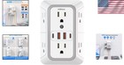 6 Outlet Surge Protector With 4 Usb Ports - 1050 Joules Power Strip For Travel